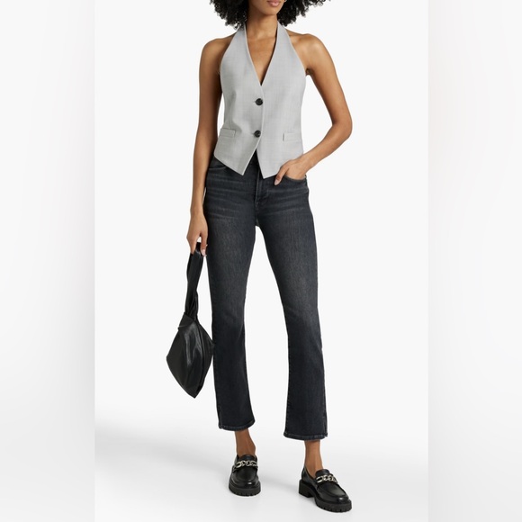 frame le super high straight Jeans in charcoal gray - Picture 1 of 7
